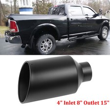 Bolt On Diesel Exhaust Tip 4 Inlet 8 Outlet 15 Long Black For Dodge Ram 2500 Bolt On Diesel Exhaust Tip 4 Inlet 8 Outlet 15 Long Black For Dodge Ram 2500