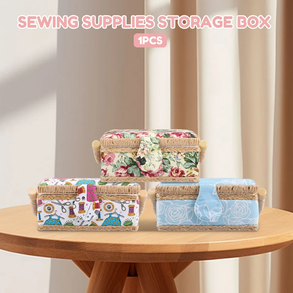 Small Sewing Basket Large Capacity Sturdy Accessories Tray Pin Storage Box - image 2 of 4
