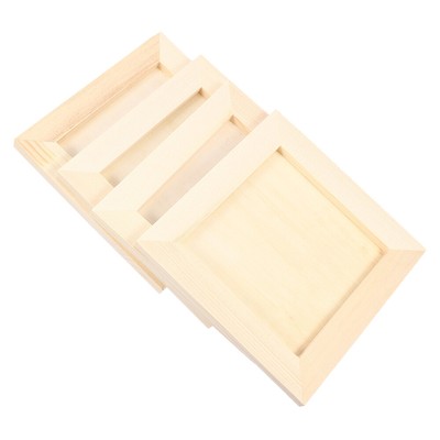 4 Pcs Holz Handwerk Bild Rahmen Kinder Ton Handwerk Familie Foto Rahmen
