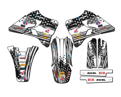 2000-2001 YZ 250 2-STROKE MERICA Grey Senge Graphics Kit Compatible with Yamaha