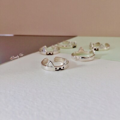 Miauende Katze Ring - Pfotenumarmungsring - 925 Sterling Silber - Handarbeit - Tierring