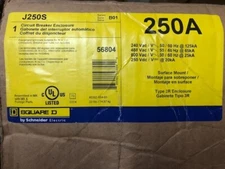 Square D J250S 250 Amp 600 Volt H/J Frame 3R Circuit Breaker Enclosure NEW