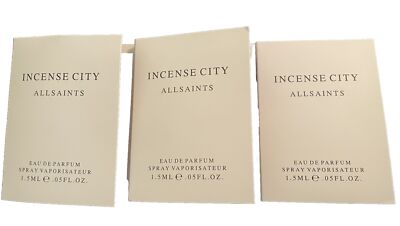 3 Pack | AllSaints | Incense City | Eau De Parfum | 0.05 fl oz | 1.5 ml