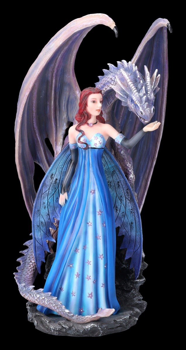 Elfenfigur - Magic Tara with Large Dragon Fee Figurine Fantasy Decorative Figure