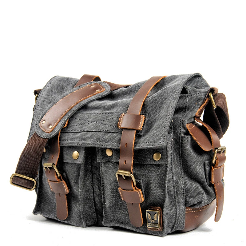 7919-Men Messenger on Convas Crossbody Bag