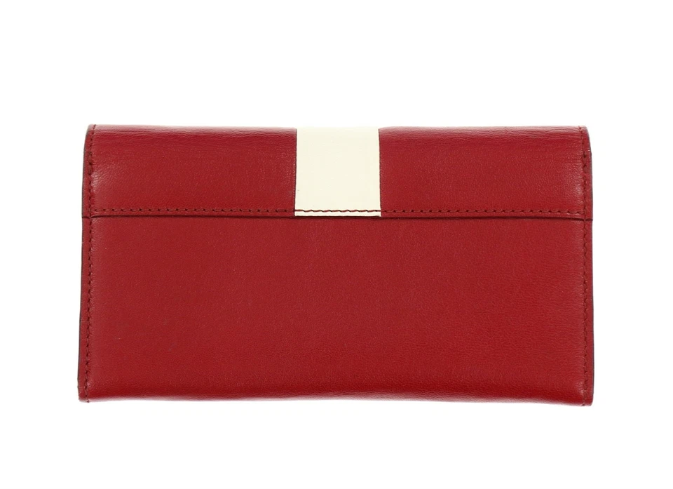 Cartera de cuero Marc Jacobs 250762 para mujer color bloque rojo marfil Foto 3 de 4
