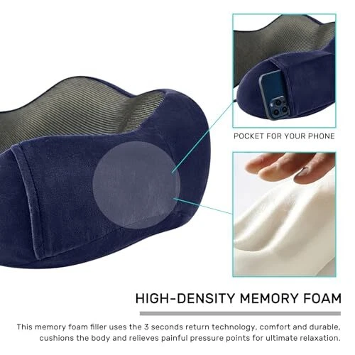 Travel Pillow for Airplane-2 Pack Memory Foam Neck Pillows, Soft & Support