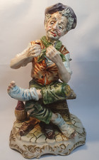 Vintage Figurine "Tramp Old Man Sews" 11,5" (29cm) by Capodimonte, Large