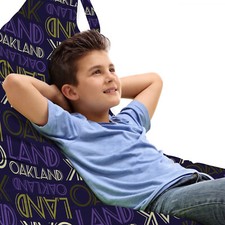Oakland Toy Bag Lounger Chair Repeating Modern Lettering