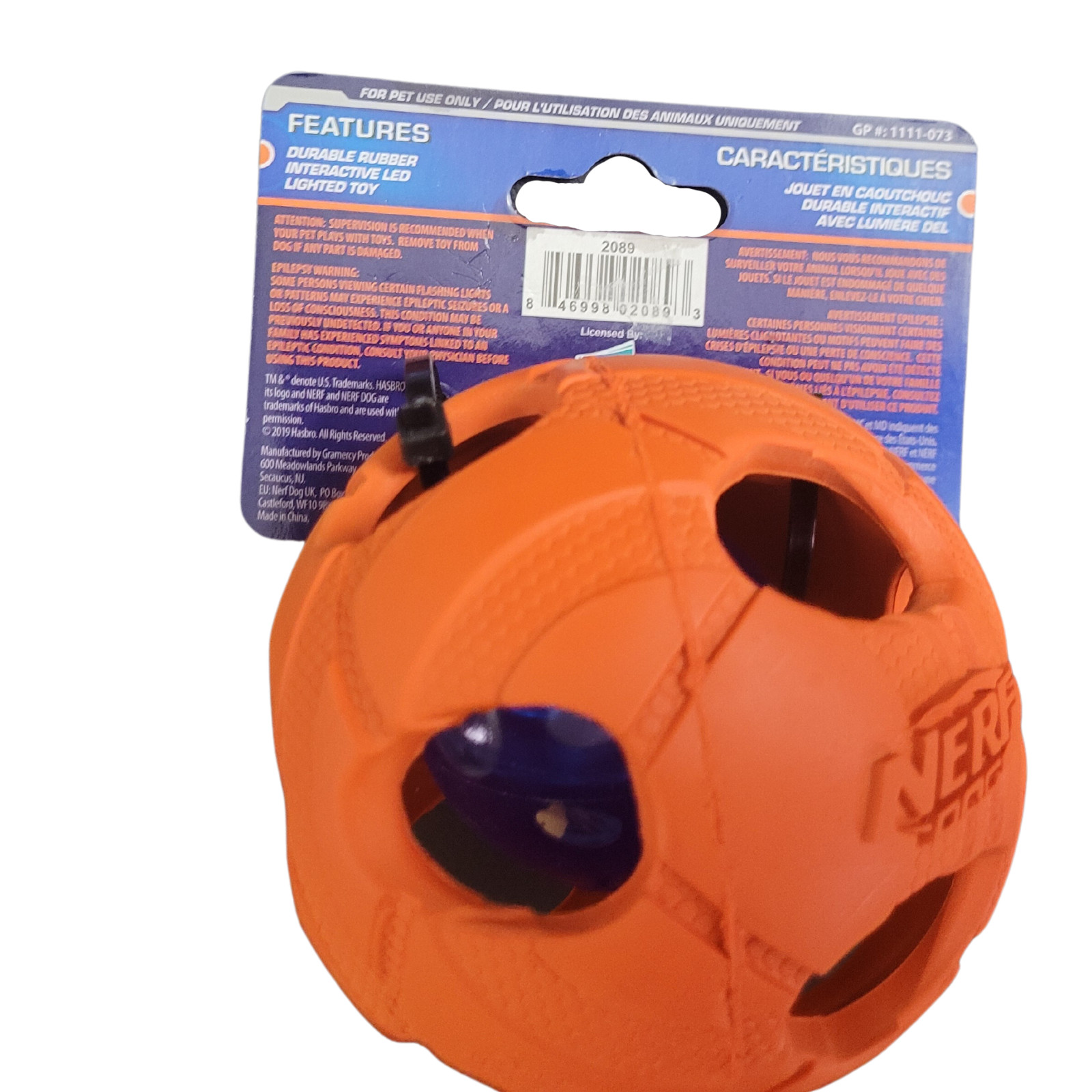 Nerf Dog Shake to Light Up  Ball  Orange  2.5" x 2.5"