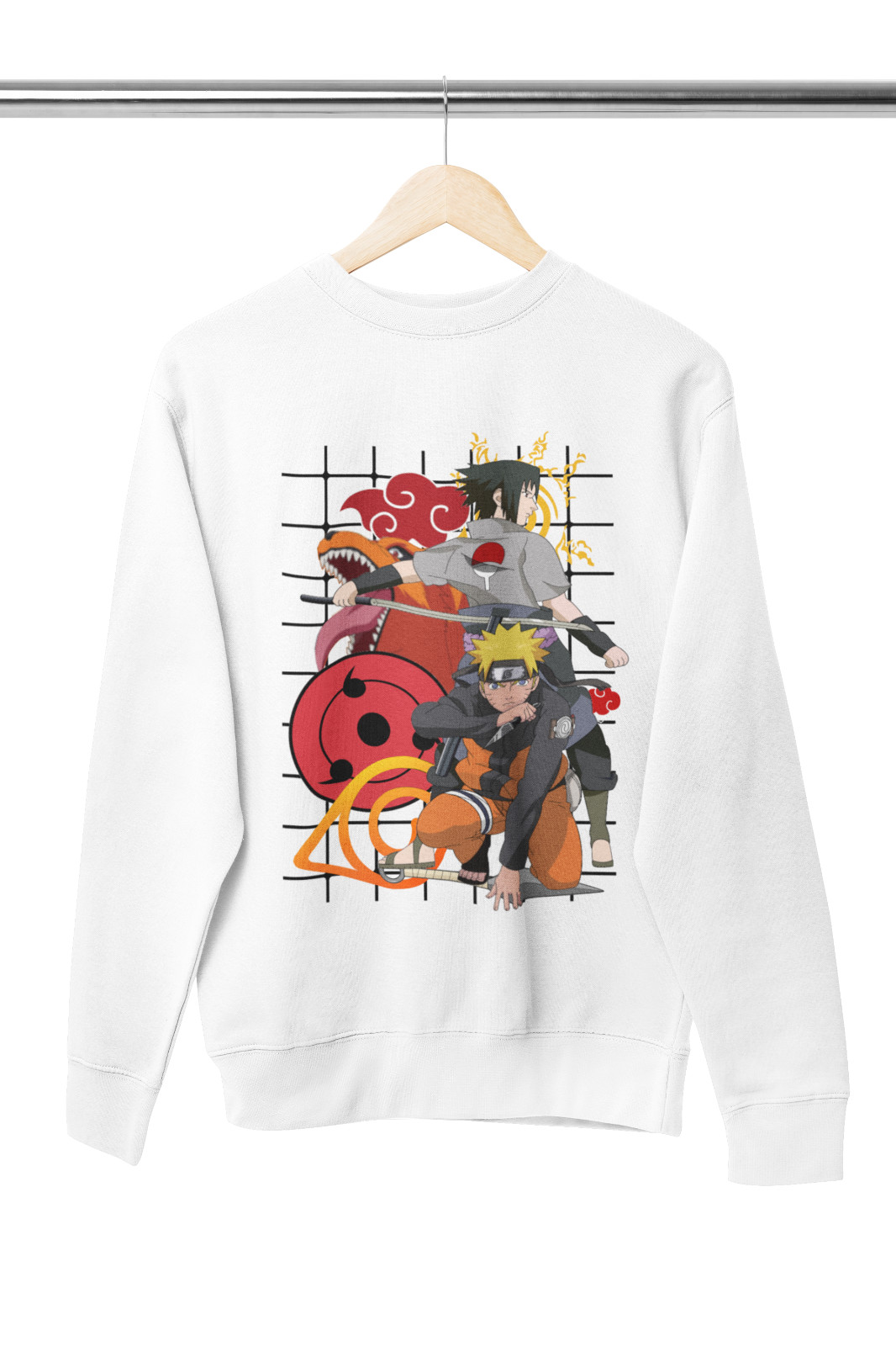 Naruto sasuke kakashi Minato sello 9 cola zorro Kurama suéter hombre S-XXXL