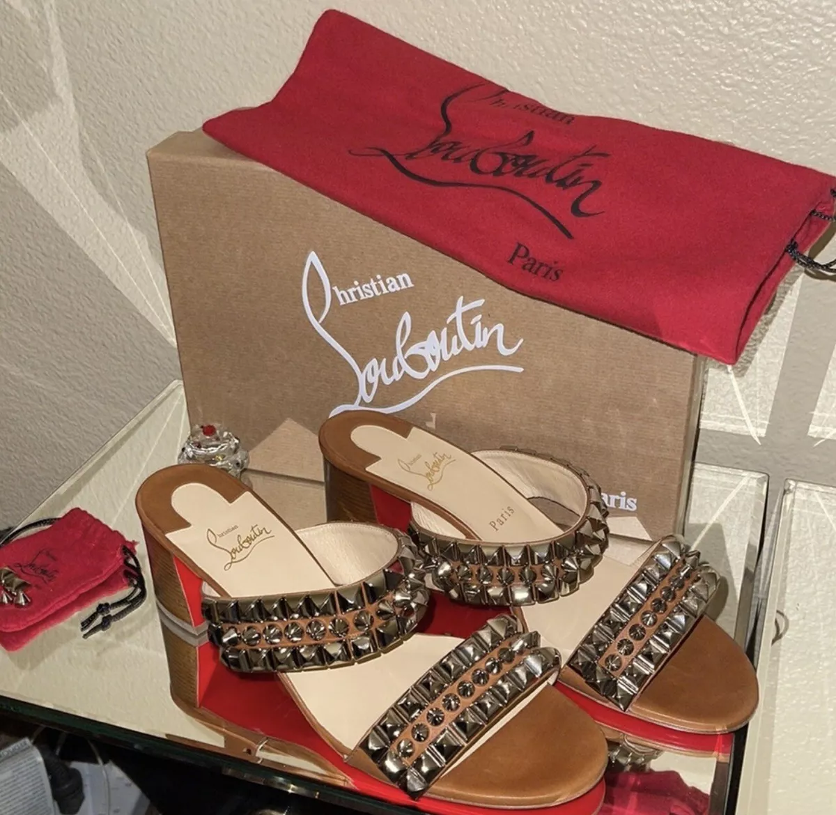 Christian louboutin top mule heels