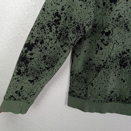 H&M Hoodie Boy's Size 20 Green Paint Splatter Sweatshirt Pocket Flaw - Picture 5 of 11