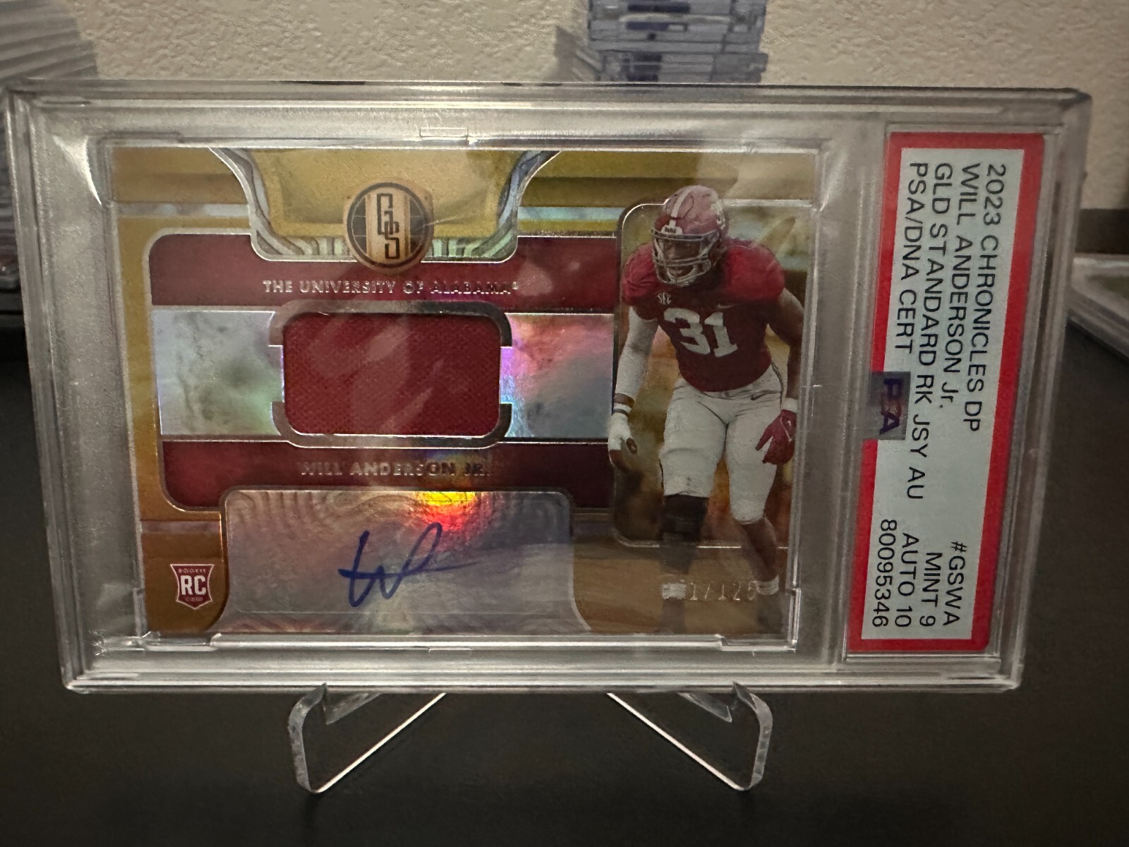 Will Anderson Panini Chronicles Draft Picks Gold Standard Rookie Jersey Autograph #GSWA Bowl Logo