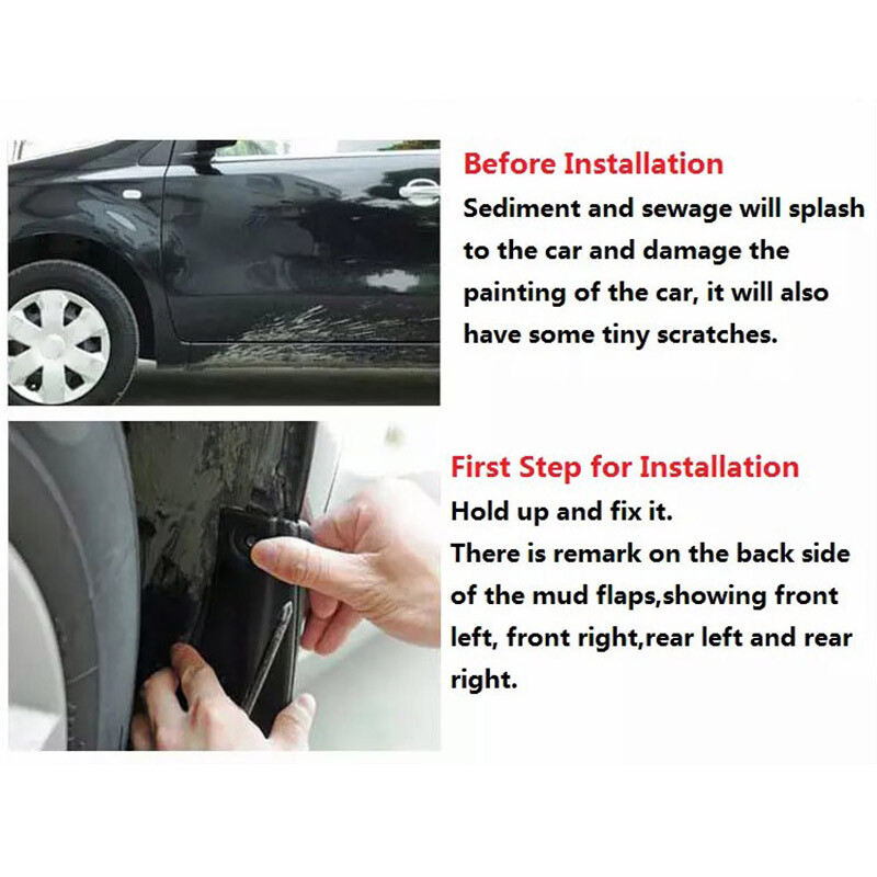 SINOELECT Molded Splash Guards / Mud Flaps – Set Of 4 For 2011-2017 Toyota Sienna (Black, Direct Fit) 3 thumbnail image