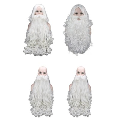 Santa Wig and Beard Set Santa Wig Mustache White Christmas Fancy Dress Costume