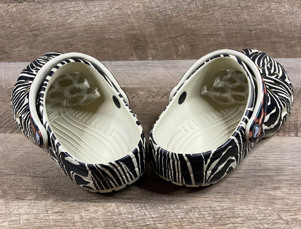 CROCS Classic Lined Animal Remix Clogs, Cheetah/Zebra Print, Mens 12, Like New CROCS Classic Animal Remix Clog Zebra Print Men main image 3