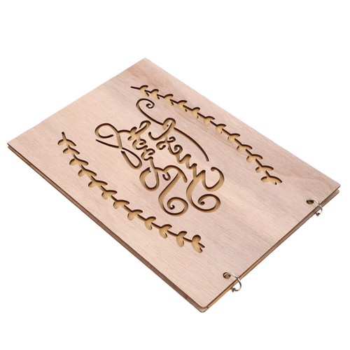 Hochzeitsgästebuch aus Holz, rustikaler Hochzeitsplaner, Fotobuch, - Bild 6 von 17
