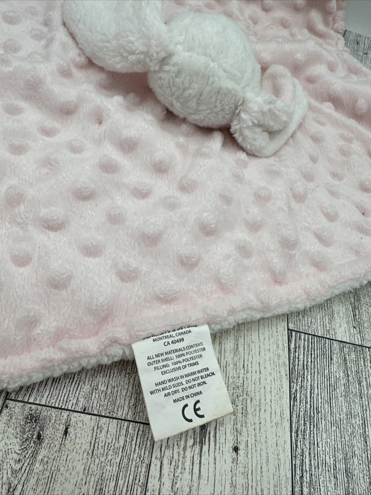 Blankets and Beyond Plush Stuffed Animal Toy Rabbit Pink White 14" x 14