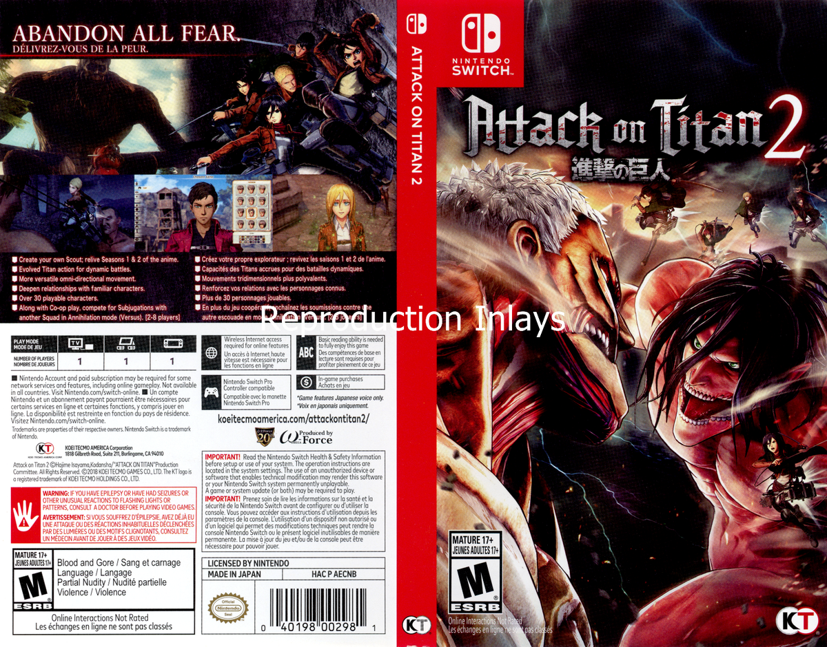 Attack On Titan Switch Replacement Case UK