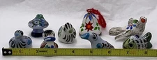 Vintage Mexican Pottery Tonala Handmade Folk Art Miniature Animals-Lot of 8