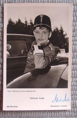 MICHAEL ANDE ,, MICHI '' AUTOGRAMMKARTE - 14x9 cm - 50er JAHRE !