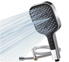 Shower Head and 2M Hose High-Pressure with 7+1 Modes Large Universal Hand-Held S