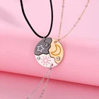 Sun Moon Star Necklace 3Pcs Friendship Pendant Jewelry for Best Friends Couple