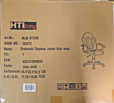 HTI-Line Drehstuhl Daytona Junior in Blau/Weiß.