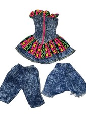 Vintage 1993 MOC Barbie Mattel Jeans Week-end Fashions 26 Dress 2 Shorts