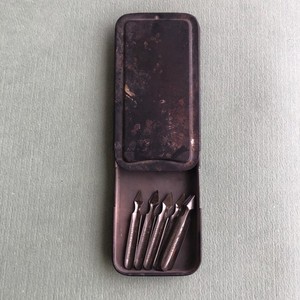 Lot of 11 Vintage Esterbrook & Co Scratch Knife Refills No. 331 in Metal VTG Tin