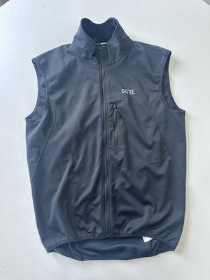Men s Gore Windstopper Vest Cycling Running Shell Back Pockets Reflective Zipper