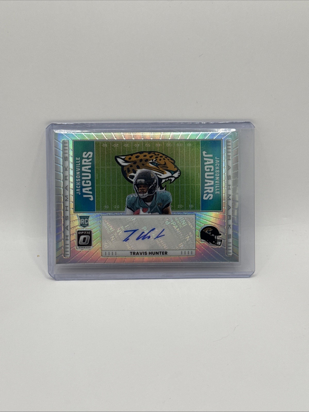 2025 Donruss Optic Travis Hunter Hashmarks #HM-TH Rookie Auto - Jaguars