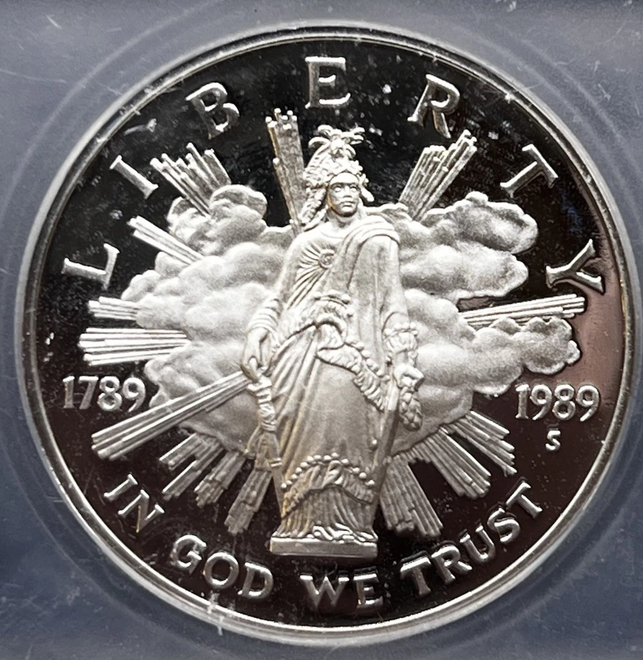 1989-S Congress Commemorative Dollar PR70 DCAM - 25304 - Image 2 of 3