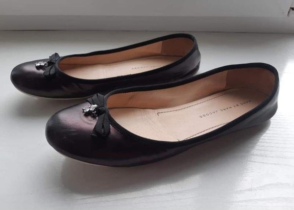 Women Marc Jacobs Heels Black Leather 40 #MR3N