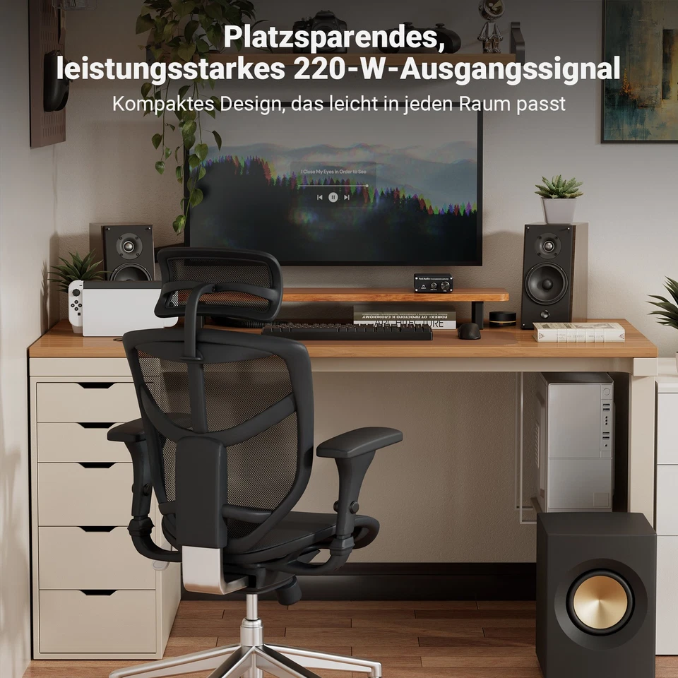 Fosi Audio TP-02 Subwoofer-Verstärker Mini Digital Sub Bass Integrated Amp 220W - Bild 3 von 4