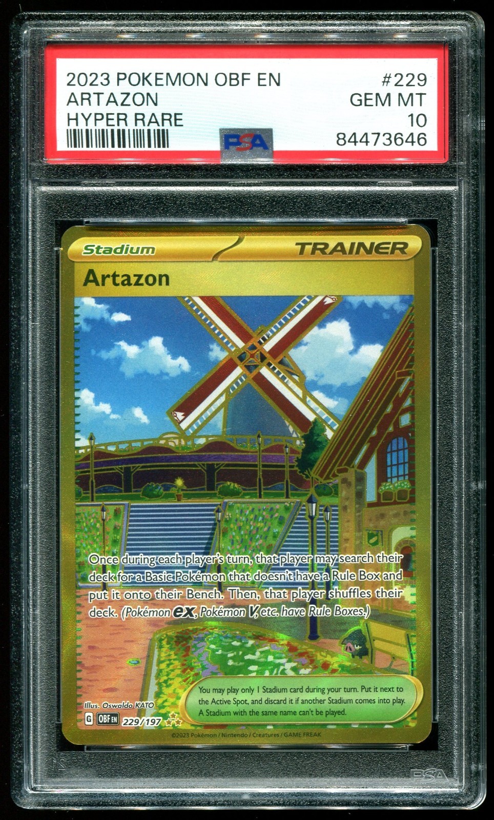 PSA 10 Artazon Hyper Rare Obsidian Flames 2023 Pokemon Card #229