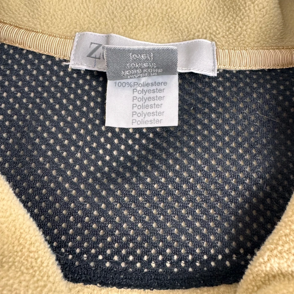 Zegna Sport Mens Size M Beige Fleece Lightweight 1/4 Zip Pocket Pullover - Image 4 of 4