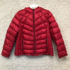 Michael Kors Jacket Extra Large Adult Red Packable Down Fill Puffer Hooded Women