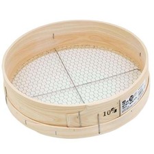 Senkichi Wooden Sand Sieve Round 35cm 10mm Hex Mesh