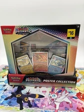 Pokemon Prismatic Evolutions Poster Collection Dollar General 6 Boxes + Display