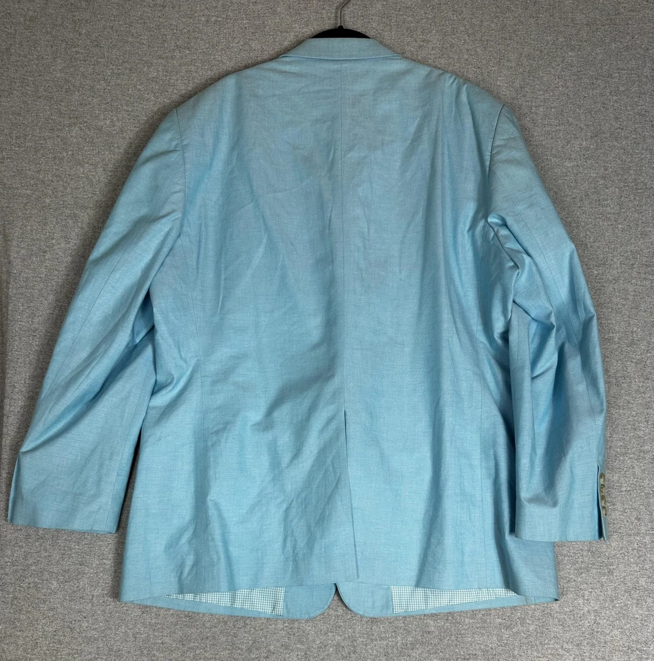 Blazer Abrigo Deportivo Hombre 48R Azul Claro Algodón Dos Botones Muesca Solapa Foto 4 de 4