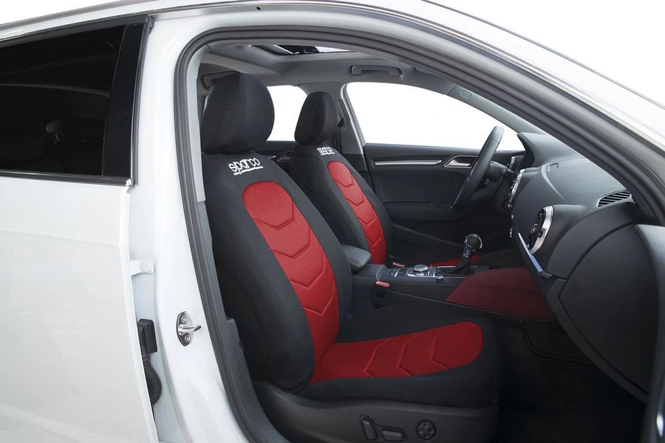 Set completo SPC1019 di coprisedili universali auto nero/rosso righe SPARCO - Imagen 2 de 4