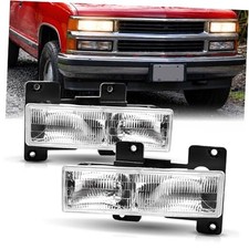 2Pcs Headlights Assembly compatible with 1988-1998 OBS Chevy 2pcs Headlights