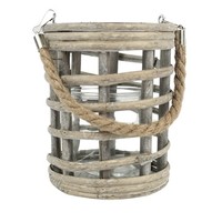 Laterne Windlicht Tourne Holz Grau 40Cm Wohndesign Teelicht Lampe Tischdeko