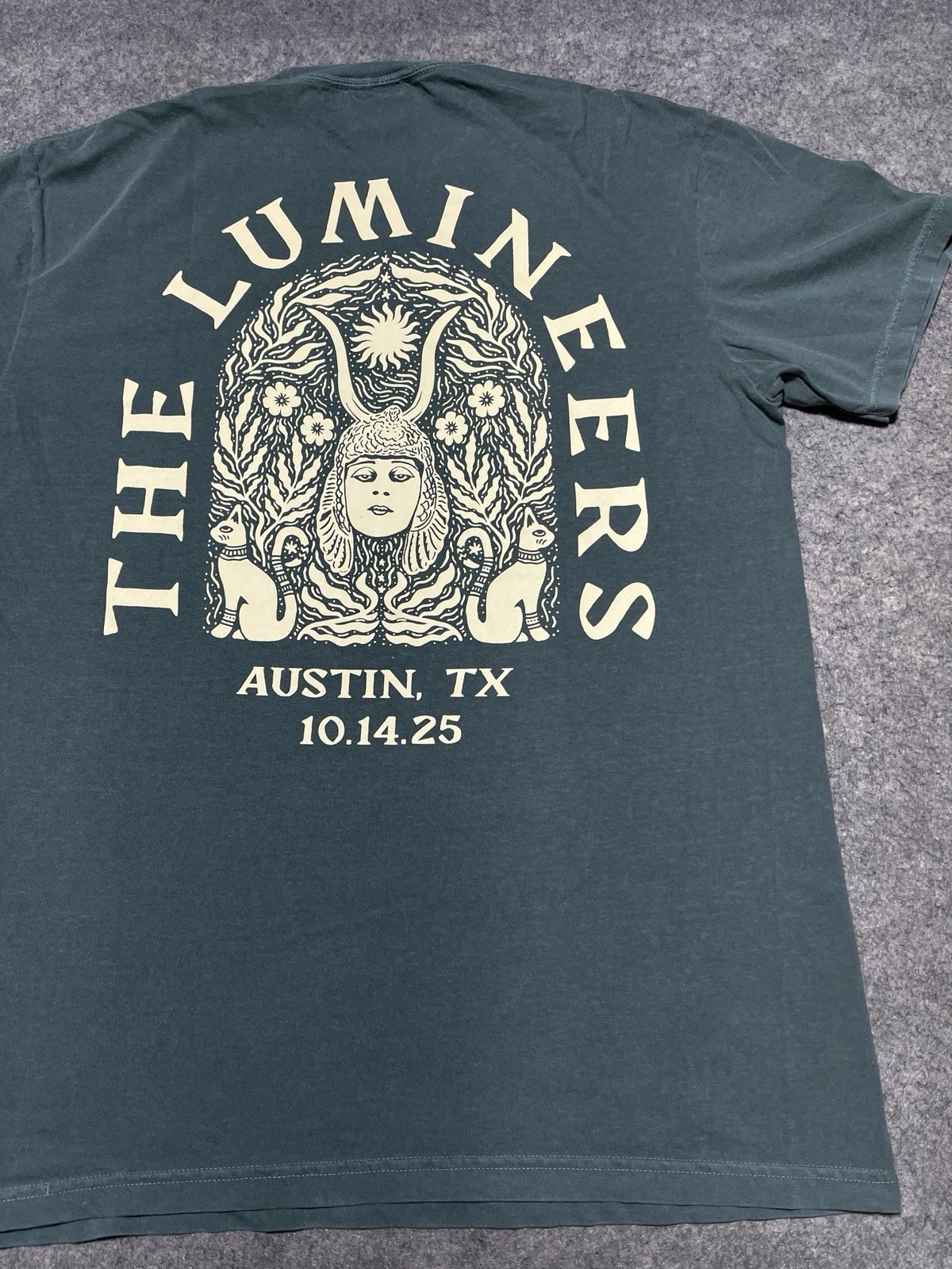 NEW The Lumineers Austin TX 10.14.2025 SOLD OUT Concert Tour Shirt L Green FOLK image 6