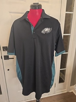 Philadelphia Eagles Nike Dri-Fit Mens size Lg NFL Equipment Green/Blk Polo Shirt