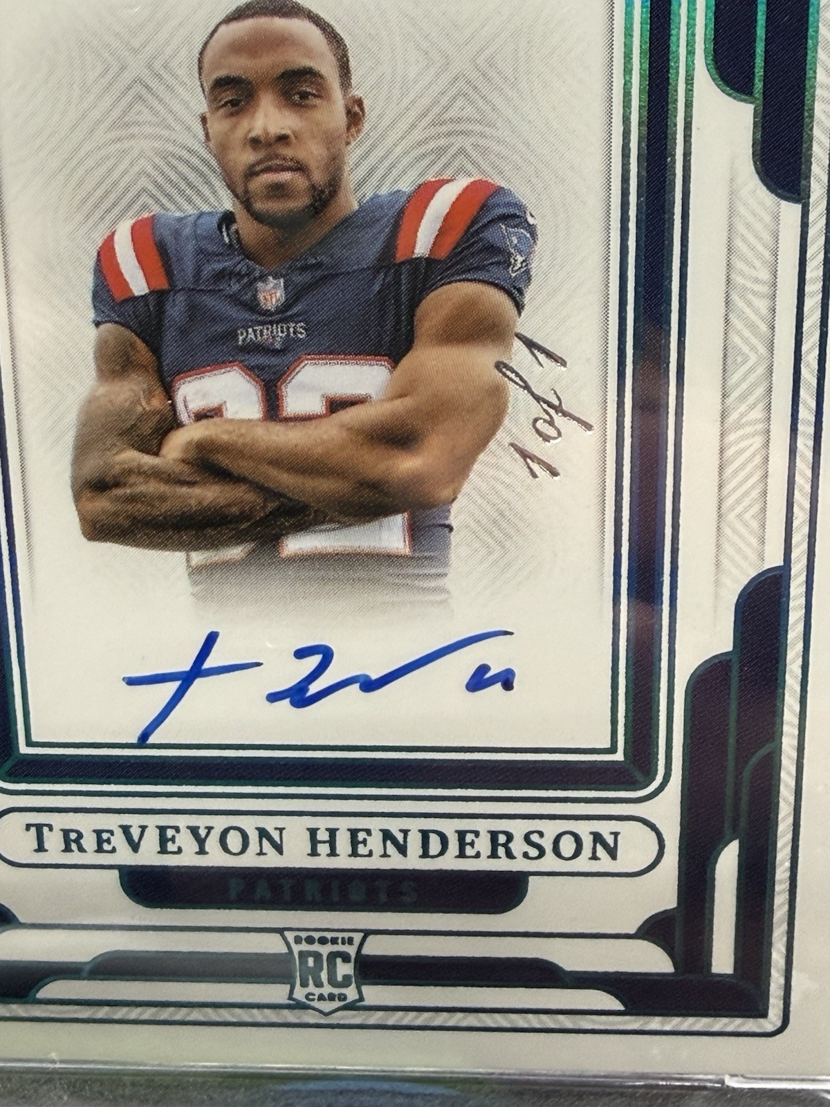TreVeyon Henderson 2025 National Treasures Rookie Signatures Field Pass 1 of 1! view 2
