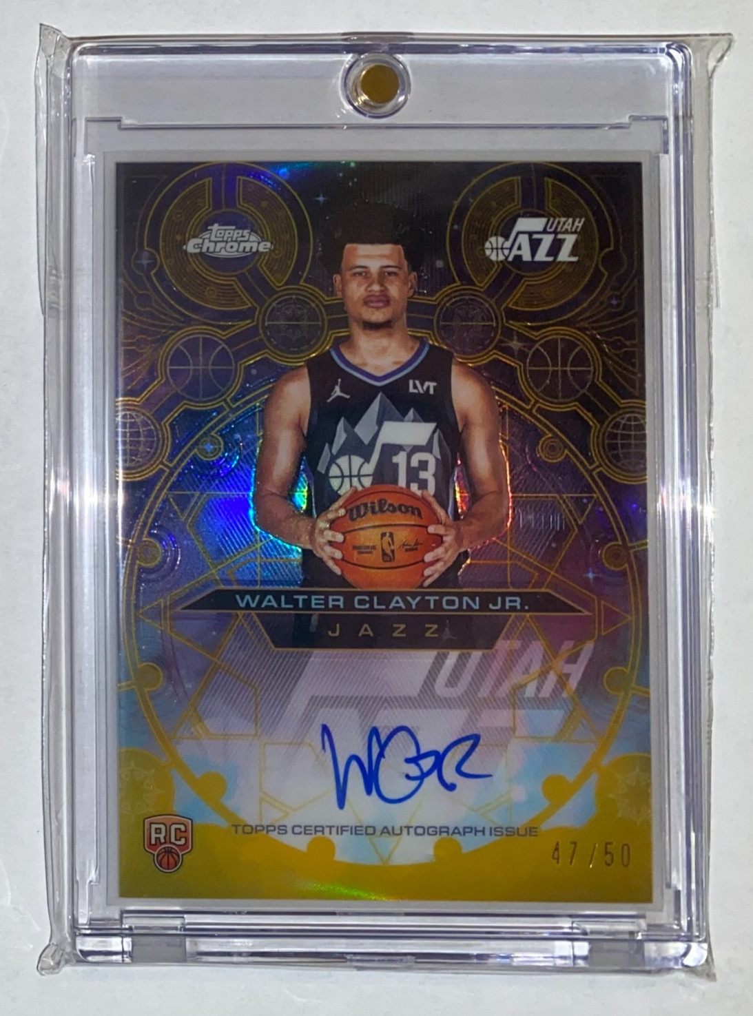 2025 Topps Chrome Walter Clayton Jr Rookie RC Auto Chromographs Gold 47/50  Jazz