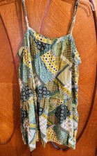 Natural Life Women's Patchwork Spaghetti Strap Tunic Scoop Neck Size L